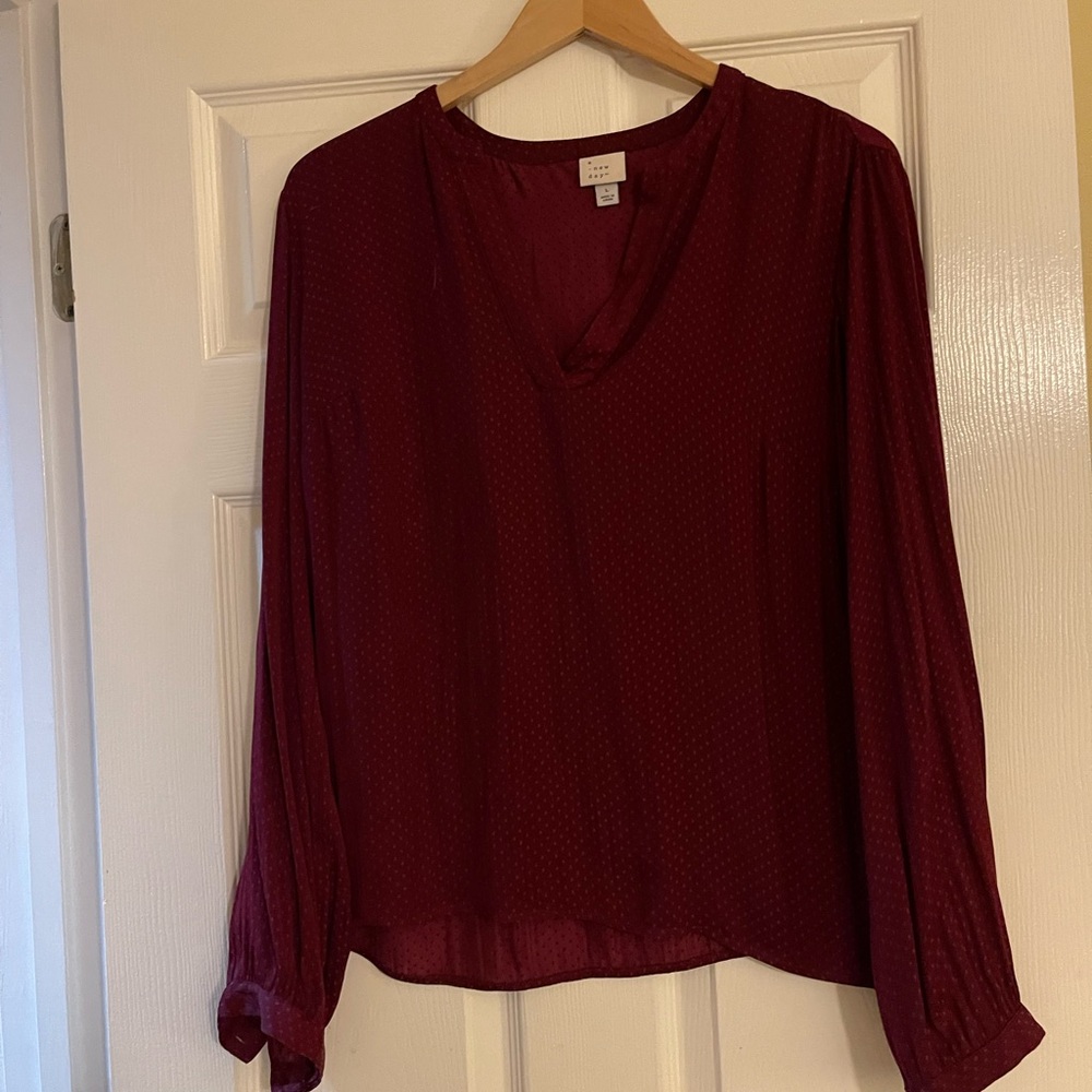 Elegant Burgundy Blouse by Loft